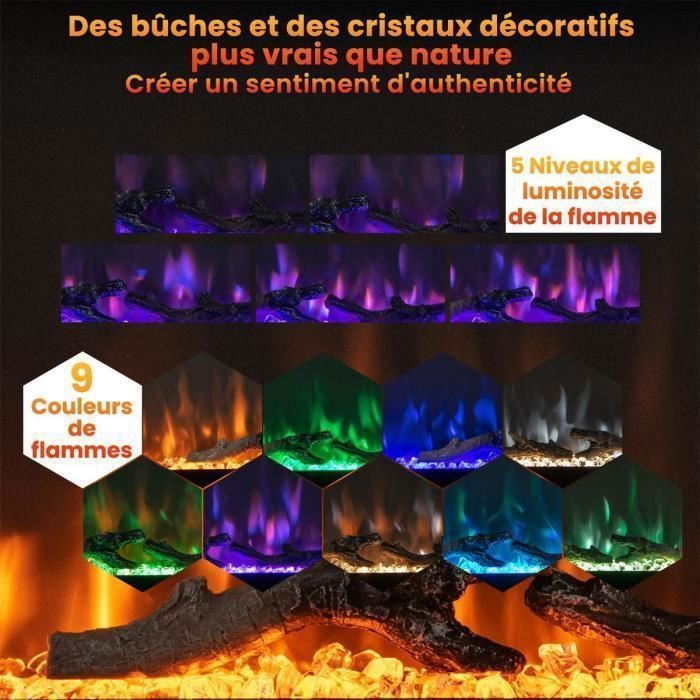Cheminée électrique Sovelor Chauffage électrique infrarouge halogène à