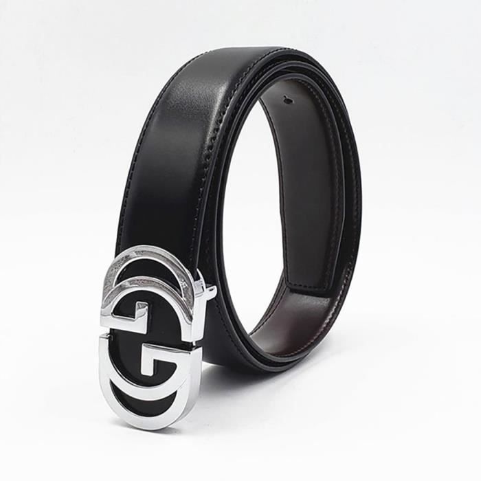 Largeur 105cm Ceinture GG en cuir veritable pour homme et femme accessoire de luxe avec boucle en H de bonne qualite sangle D Color 1 Cdiscount Pret a Porter