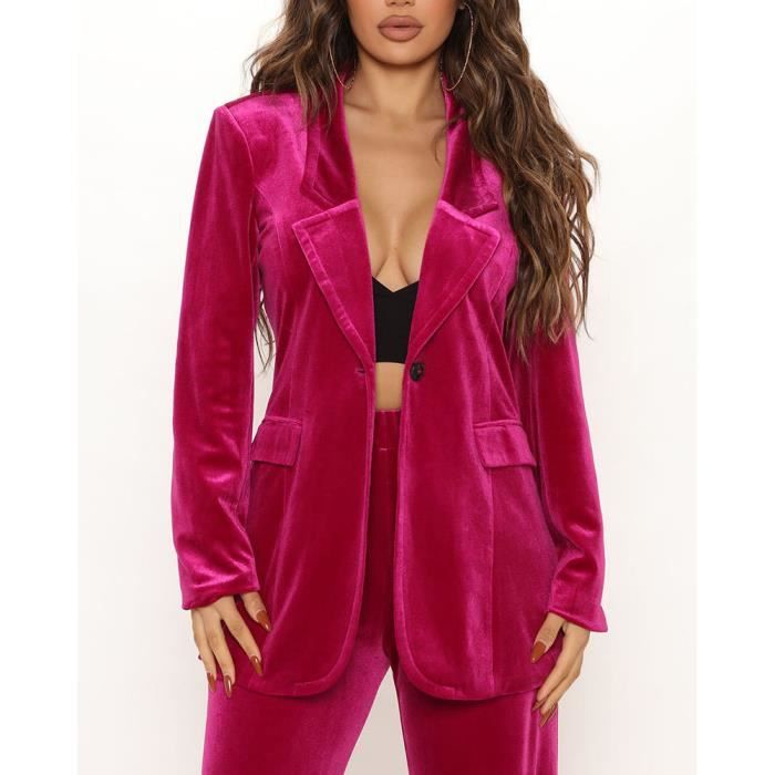 Tailleur en Velours Femme 2 Pieces Costume D Affaires Costume