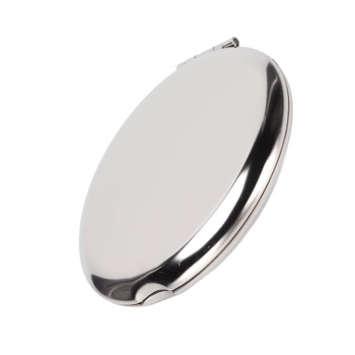 Petit Miroir De Sac à Main Vintage - Alliage Argenté - XXe Siècle - Occasion Très Bon état - Accessoire Femme