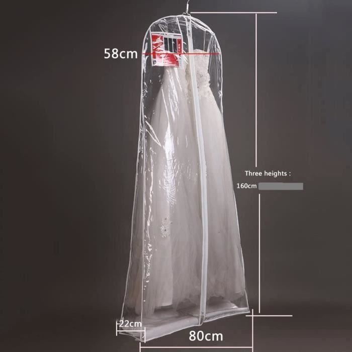 AIDBUCKS Housse de robe de mariée transparente 200 cm pour robes de mariée,  robes de soirée ou manteaux longs, anti-poussière, étanche, film de  protection d'écran avec fermeture éclair : : Cuisine et