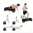 Stepper fitness / aérobic 78 x 30 cm à 3 niveaux réglables Ht. 10, 15 ou 20 cm "spécial cardio training" - D-Work-2