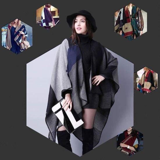Poncho De Nuit Polaire Buicare Poncho Femme - Cape Cardigan Douce En Flanelle Pour Automne/Hiver Cape Polaire