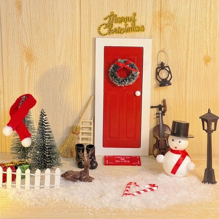Porte Lutin de Noel Kit, 23 Pièces Ensemble D'accessoires de Porte de Gnome  de Noël, Kit Lutin Farceur avec Porte Lutin Couronne - Cdiscount Maison