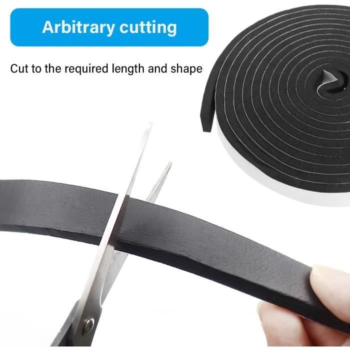 Joint D’isolation Adhésif Armé Noir Ellen – 7,5 Mètres, épaisseur 1,5 à 4,5 Mm – Pour Porte Et Fenêtre
