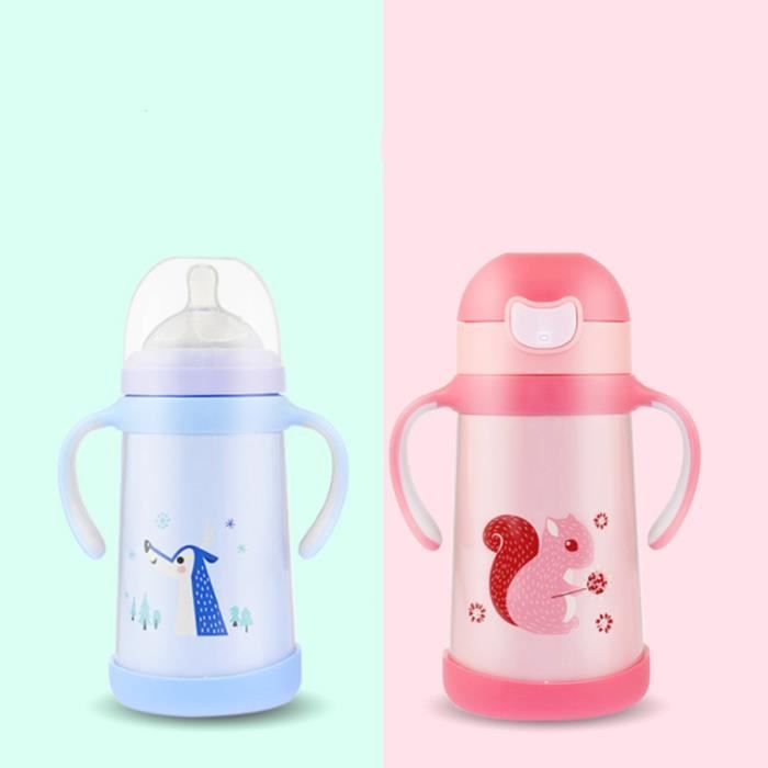 Biberon B b Thermos Sucette Paille Double t te 2 en1 Tasses d