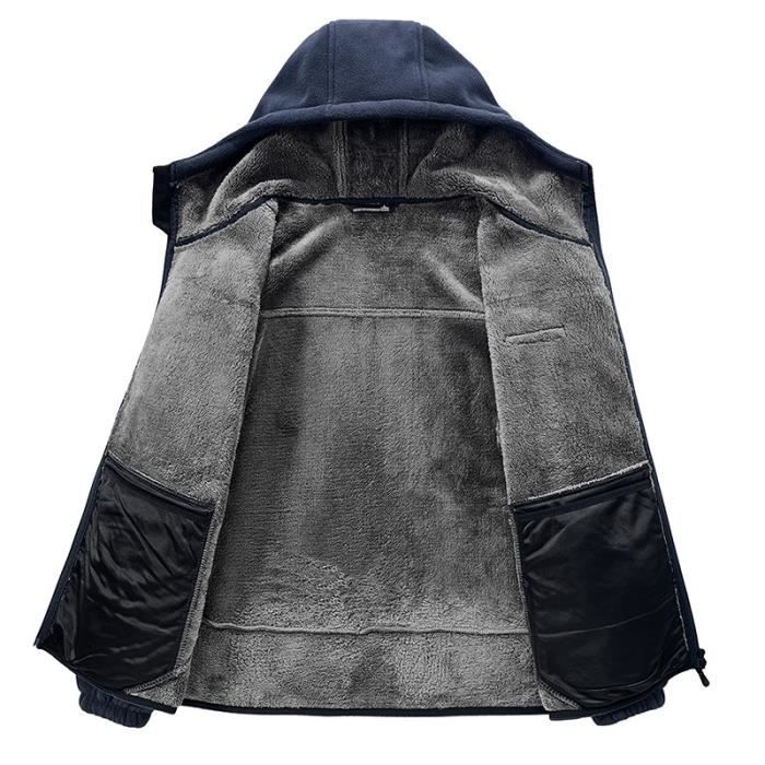 KBOPLEMQ Pull polaire zippé à manches longues pour homme - Col