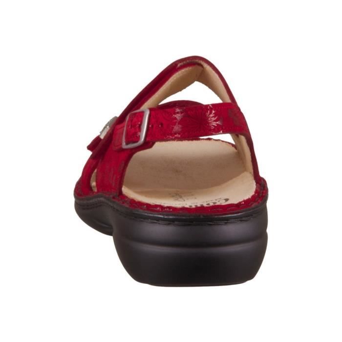 Chaussures Femme FINN COMFORT Milos Rouge Cuir Scratch Talon