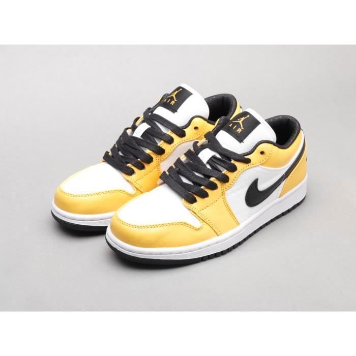 BASKET Air Jordan 1 Low Blanc Cuir Femme Blanc Cdiscount Chaussures