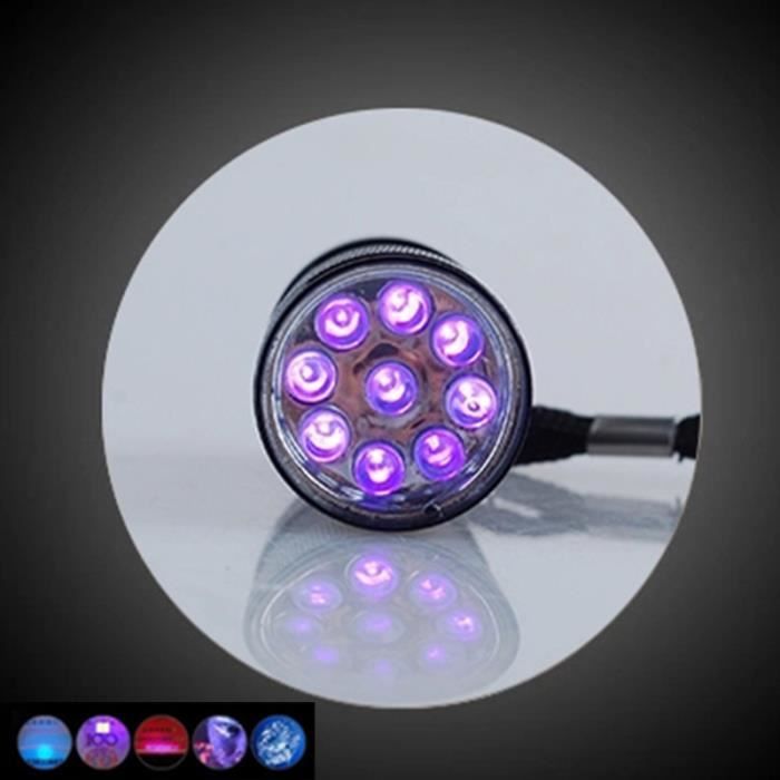 Lot De 4 Lampes Torches LED UV Mini 9 – Aluminium, Format Poche, Piles AAA Non Incluses