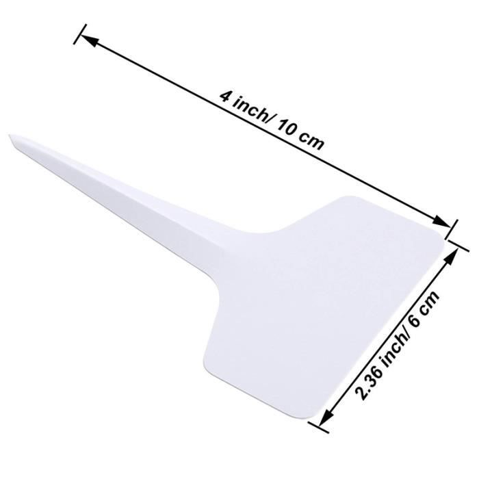 200 étiquettes Pour Plantes 6x10 Cm - Marqueurs Jardin Imperméables, Blanc Et Noir, Forme En T