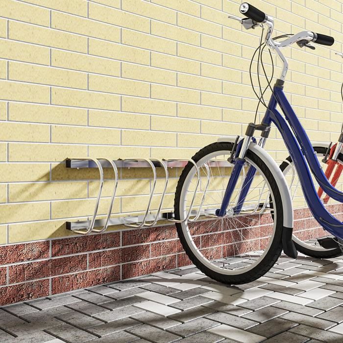 WOLTU Râtelier Vélo pour 6 Vélos, Range Vélo au Sol ou Mural, en Métal à  Suspension, Argenté, 160.5x32x27cm - Cdiscount Auto