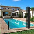 Faziango Douche solaire pour piscine terrasse et jardin Température Réglables 35L couvercle de protection Noir DOUCHE EXTERIEURE-3