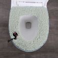 Abattant Wc,Hiver chaud siège de toilette couverture dessin animé chat doux corail tapis de toilette accessoires de - Type green #B-3