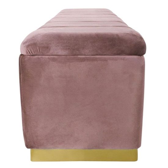 Banc Coffre Alexandrie Velours Rose Pied Or Achat Vente Banc Cdiscount