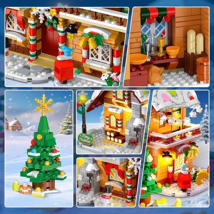 Rolife – Maison De Poupée Noël Pain D'épices – Kit Miniature DIY En Bois – Décoration Festive – Cadeau Créatif Adulte