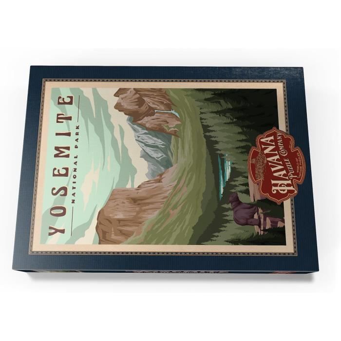 MyPuzzle Yosemite National Park – Vintage Travel Poster – 500 Teile – 48 X 34 Cm – Premium Qualität – Klimakompensiert