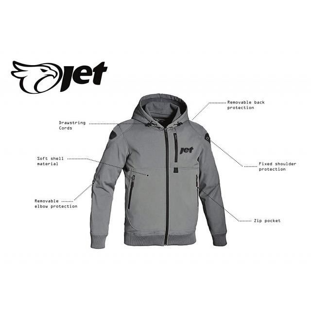 JET Blouson Veste Moto Homme a Capuche Soft Shell blinde Gris Cdiscount Auto