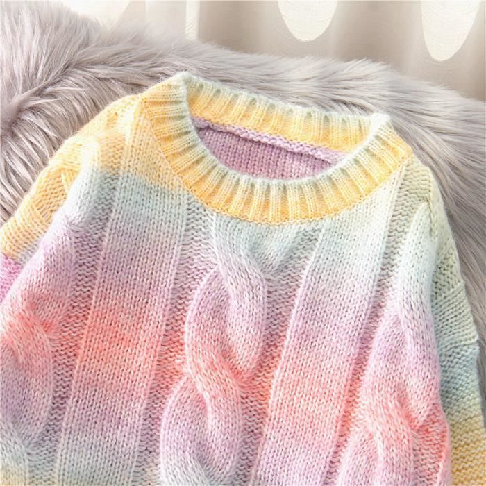 Pull arc en ciel femme top