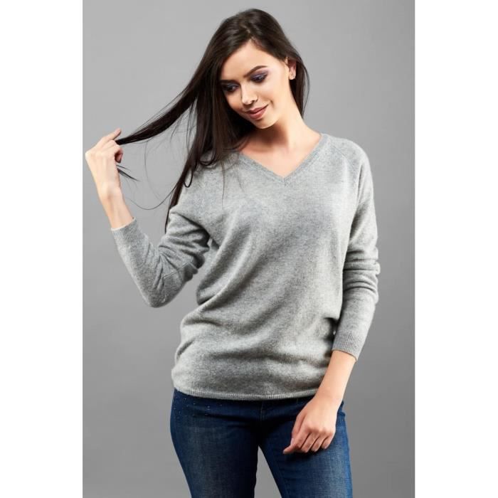 PULL LION OVERSIZE ABSOLUT CASHMERE Gris Cdiscount Pr t Porter