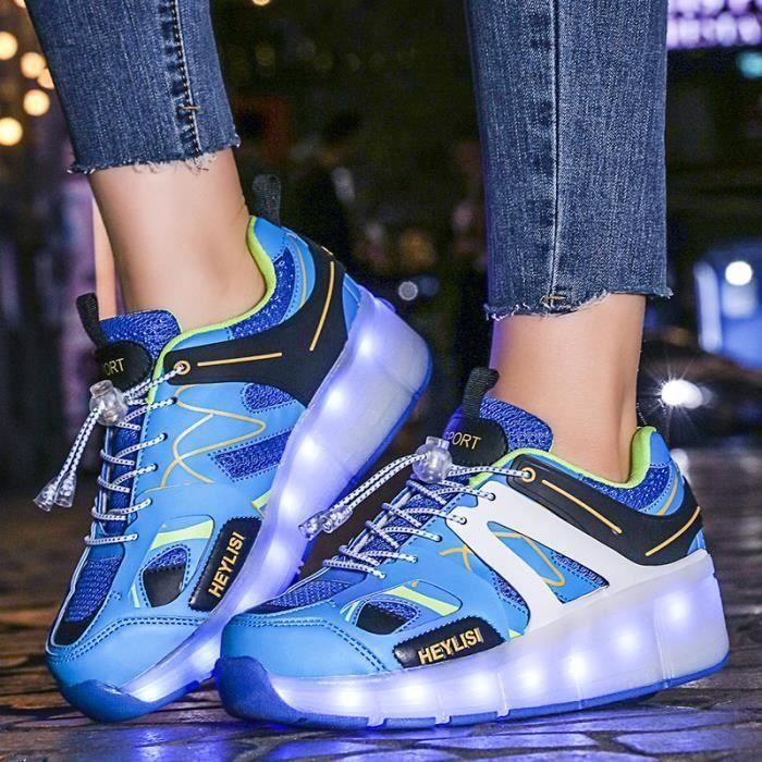Baskets Enfants LED Chaussures Roller Skateshoes USB Charge