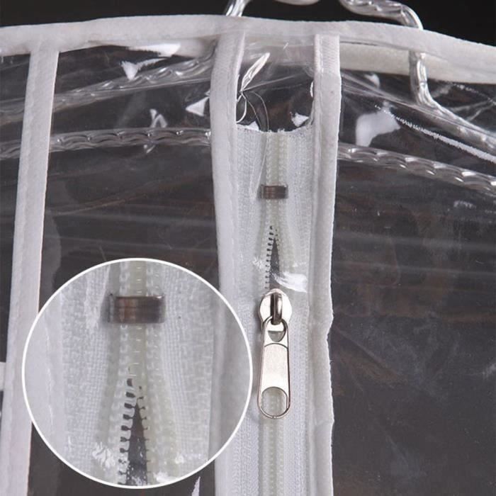 Protection Vêtements Cérémonie Housse De Protection Pour Robe De Mariée 180cm - Anti-Poussière Transparente, Fermeture Éclair, Pour Robes Longues Sac Rangement Robe Longue
