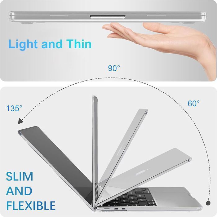 Coque Macbook Air M4 Coque Macbook Air 15 Pouces M3 15 Pouces M4 Lot De 2 Coques De Protection Pour Pavé Tactile Pour MacBook Air 2023 15,3 A2941 Avec Puce M2, Surface