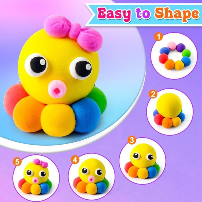 Pâte à modeler magique 36 couleurs bricolage argile sèche à l'air avec