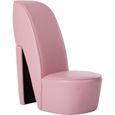 Home® Chaise de Salon Scandinave - Chaise en forme de chaussure à talon Fauteuil Relaxation haut Rose Similicuir 7940-0