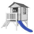 AXI Maison Enfant Beach Lodge XL en Blanc avec Toboggan en Bleu | Maison de Jeux en Bois FFC pour Les Enfants | Maisonnette-0