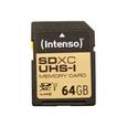 Carte mémoire SDXC UHS-I - INTENSO - 64GB - Classe 10 - Vitesse de lecture jusqu'à 45 Mo/s-0