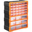 Organiseur 39 tiroirs Boîte de rangement extensible avec étiquettes Casier à vis outils petites pièces Maison atelier-0
