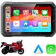GPS Moto Carplay portable 7 pouces sans fil Apple Carplay Navigation moto Android Auto étanche IPX7 écran 5G WIFI Bluetooth-0