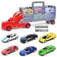 Modèle de voiture-conteneur en alliage avec toboggan et ensemble de conteneurs portables modèle de jouets pour enfants-0