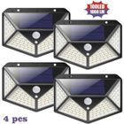 Lampe solaire extérieure 4 Pack 100LED 2200mAh 3 modes - AUDBURN - Noir - Détecteur de Mouvement