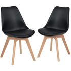 H.J WeDoo Lot de 2 chaises de salle à manger - Noir - Scandinave