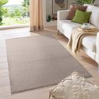 Homebyhome Tapis de Salon Beige Uni 160x230 cm - Tapis à Poils Courts avec Dos en Feutre, Idéal pour la Cuisine