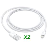 Lot de 2 Câble de Chargeur 1m Lightning 8 Pin Pour Iphone Xs max / Xs / XR / X 8 8Plus 7 7Plus 6 6S Plus /iPad / iPod