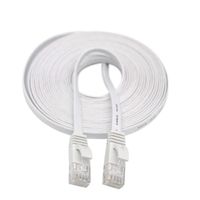 INECK® 15m Blanc Câble Réseau Ethernet Cat6 RJ45 LAN Patch Internet Ultra plat