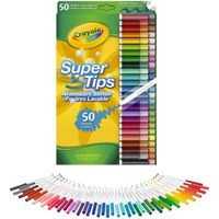 FEUTRES Crayola 50 Feutres SuperTips - Stylos-feutres (Multicolore, Conical tip, Multicolore, Rond, 4 ann&eacute;e(s), Gar&cce91