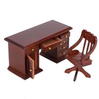 ESTINK Meubles de maison de poupée 1:12 Mini modèle de meubles chaise de bureau en bois étude des enfants décoration accessoires