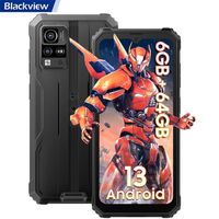 Téléphone Portable Incassable Android 13 Blackview BV4800 6,56 pouces 6Go+64Go 5180mAh 13MP IP68 Smartphone 4G Dual SIM - Noir