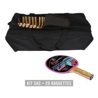 Kit raquette (sac + 20 raquettes) - SPORTIFRANCE - Topspin - Noir - Adulte - Homme