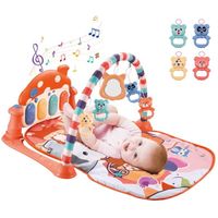 Tapis de jeu bébé avec arche de jeu, avec musique et lumières, jouer du piano pour nouveau-nés, tout-petits, jouets éducatifs