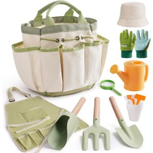 Jardineer – Kit De Jardinage 7 Pièces Pour Enfants : Outils Métal, Tablier, Gants, Arrosoir, Sac – Dès 3 Ans