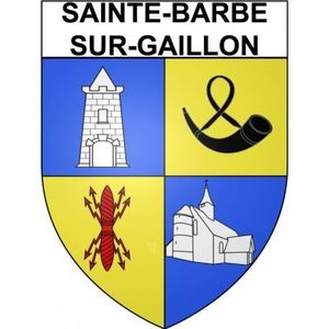 STICKERS Sainte-Barbe-sur-Gaillon 27 ville Stickers blason autocollant adhésif - Taille : 4 cm