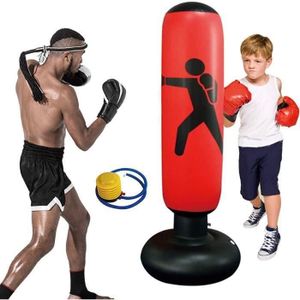 120cm Punching Ball, sac de boxe gonflable pour enfants, sac de boxe  fitness à rebond instantané, pour la pratique du karaté Taekwondo Mma