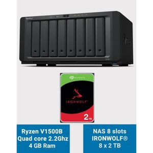 SERVEUR STOCKAGE - NAS  Synology DS1821+ Serveur NAS 8 baies IRONWOLF 16To
