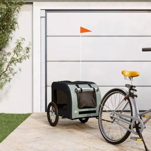 Remorque à vélo et poussette pour enfants 2-en-1 Bleu et gris Fabriqué en tissu Oxford