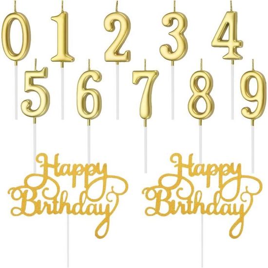 Bougies Chiffre 18 Pour Gâteau D’anniversaire - Couronne Champagne Dorée, 3D, Environ 13 Cm | Décoration Fille, Garçon, Adulte